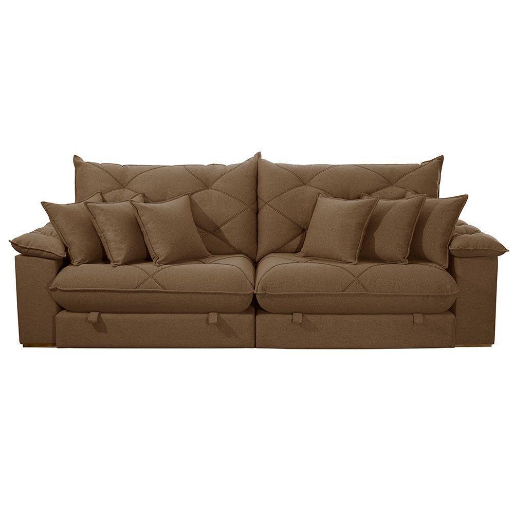 Sofá ágata Veludo Dois Módulos De 100cm B25 Meu Sofá Online B016 Veludo Marrom - 2