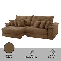 Sofá ágata Veludo Dois Módulos De 100cm B25 Meu Sofá Online B016 Veludo Marrom - 5