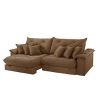 Sofá ágata Veludo Dois Módulos De 100cm B25 Meu Sofá Online B016 Veludo Marrom - 6