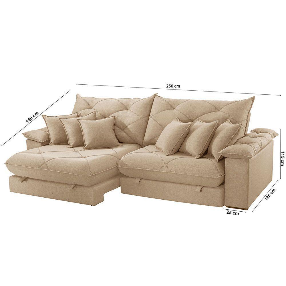 Sofá ágata Linho Dois Módulos De 100cm B25 Meu Sofá Online A226 Linho Bege - 4