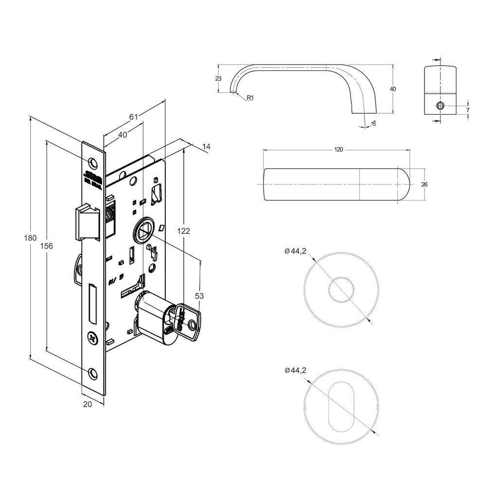 Fechadura 803-39 Externa Roseta Redonda Stam Cromado - 2
