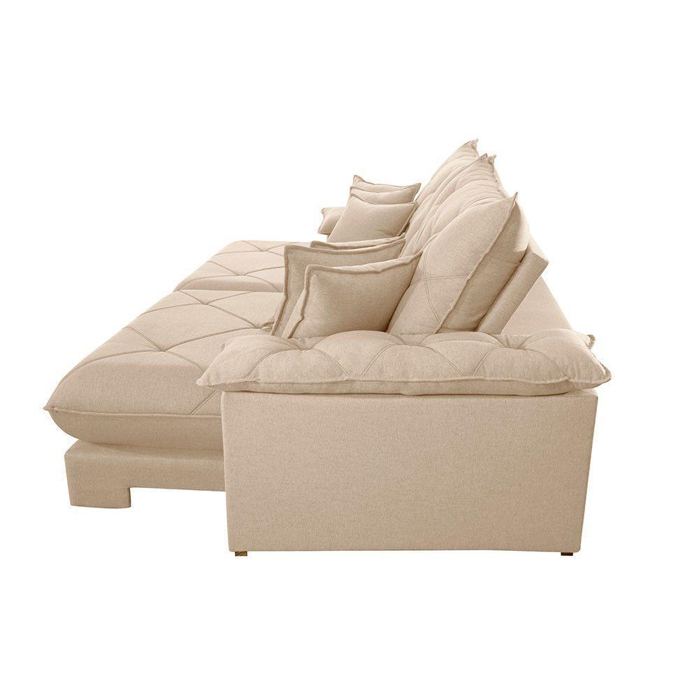 Sofá ágata Linho Dois Módulos De 80 Cm B25 Meu Sofá Online A294 Linho Creme - 4