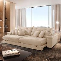 Sofá ágata Linho Dois Módulos De 80 Cm B25 Meu Sofá Online A294 Linho Creme - 1