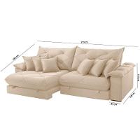 Sofá ágata Linho Dois Módulos De 80 Cm B25 Meu Sofá Online A294 Linho Creme - 5