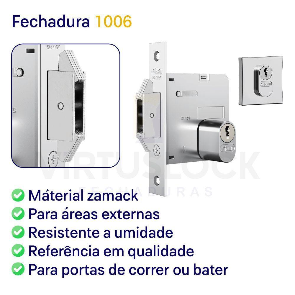 Fechadura Stam Correr-bater Externa 1006 Cromado - 3