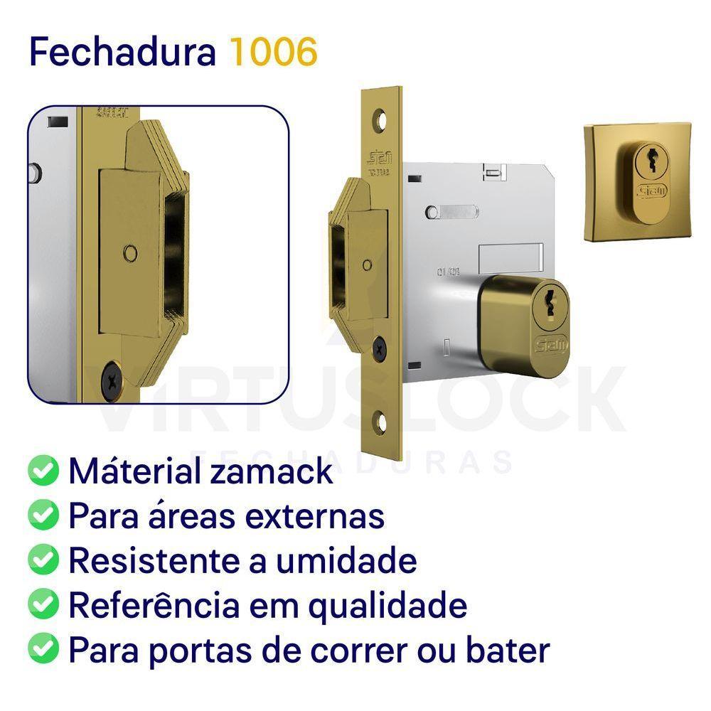 Fechadura Stam Correr-bater Externa 1006 Dourado - 5