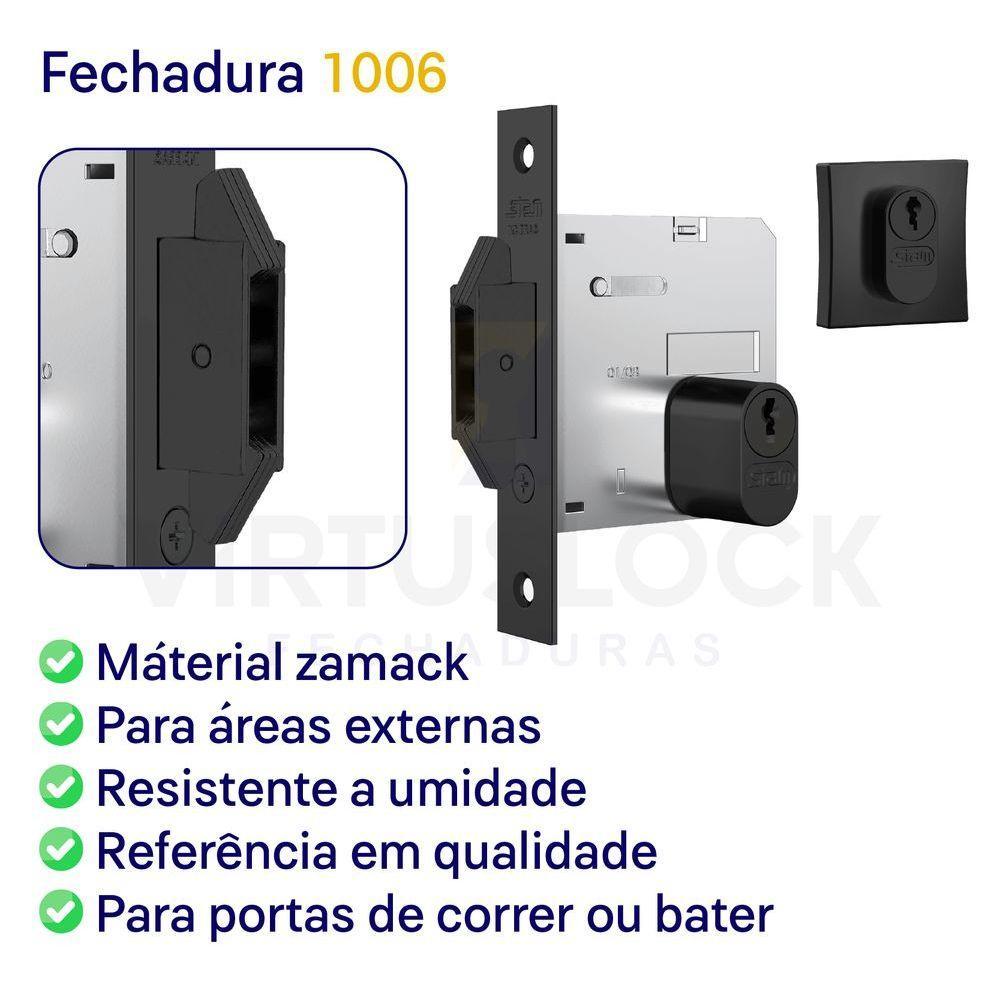 Fechadura Stam Correr-bater Externa 1006 Preto - 3