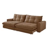 Sofá Firenze Veludo 02 Módulos De 120cm Meu Sofá Online B016 Veludo Marrom - 2