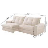 Sofá Firenze Linho 02 Módulos De 120cm B25cm Meu Sofá Online A302 Linho Branco