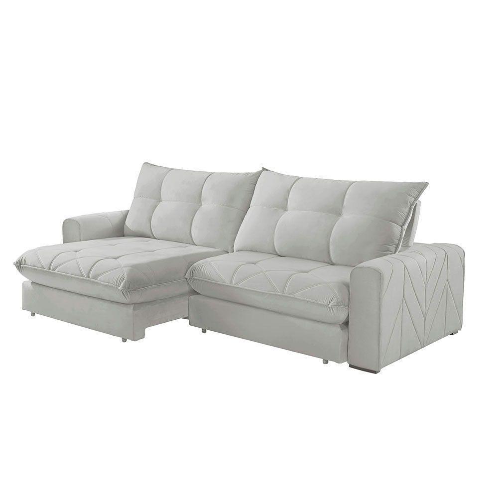 Sofá Firenze Veludo 02 Módulos De 100cm Meu Sofá Online B026 Veludo Prata - 2