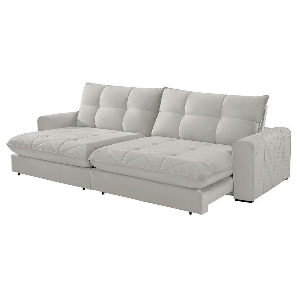 Sofá Firenze Veludo 02 Módulos De 100cm Meu Sofá Online B026 Veludo Prata - 3