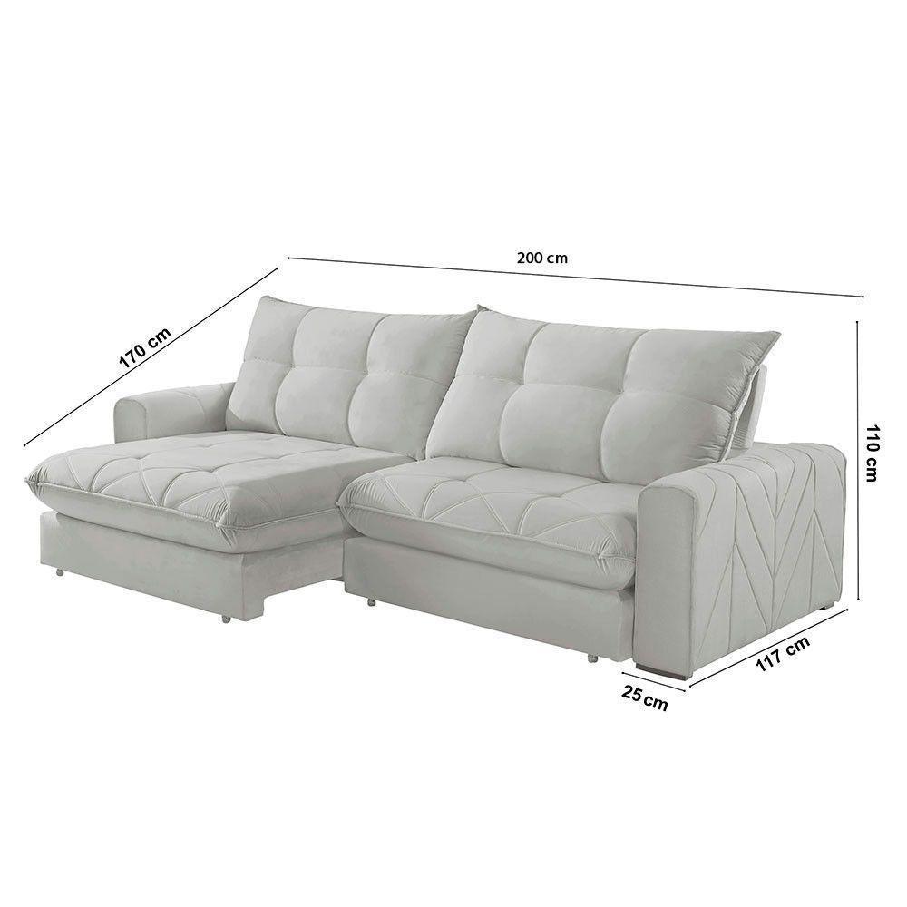 Sofá Firenze Veludo 02 Módulos De 100cm Meu Sofá Online B026 Veludo Prata - 4