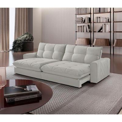 Sofá Firenze Veludo 02 Módulos De 120cm Meu Sofá Online B026 Veludo Prata