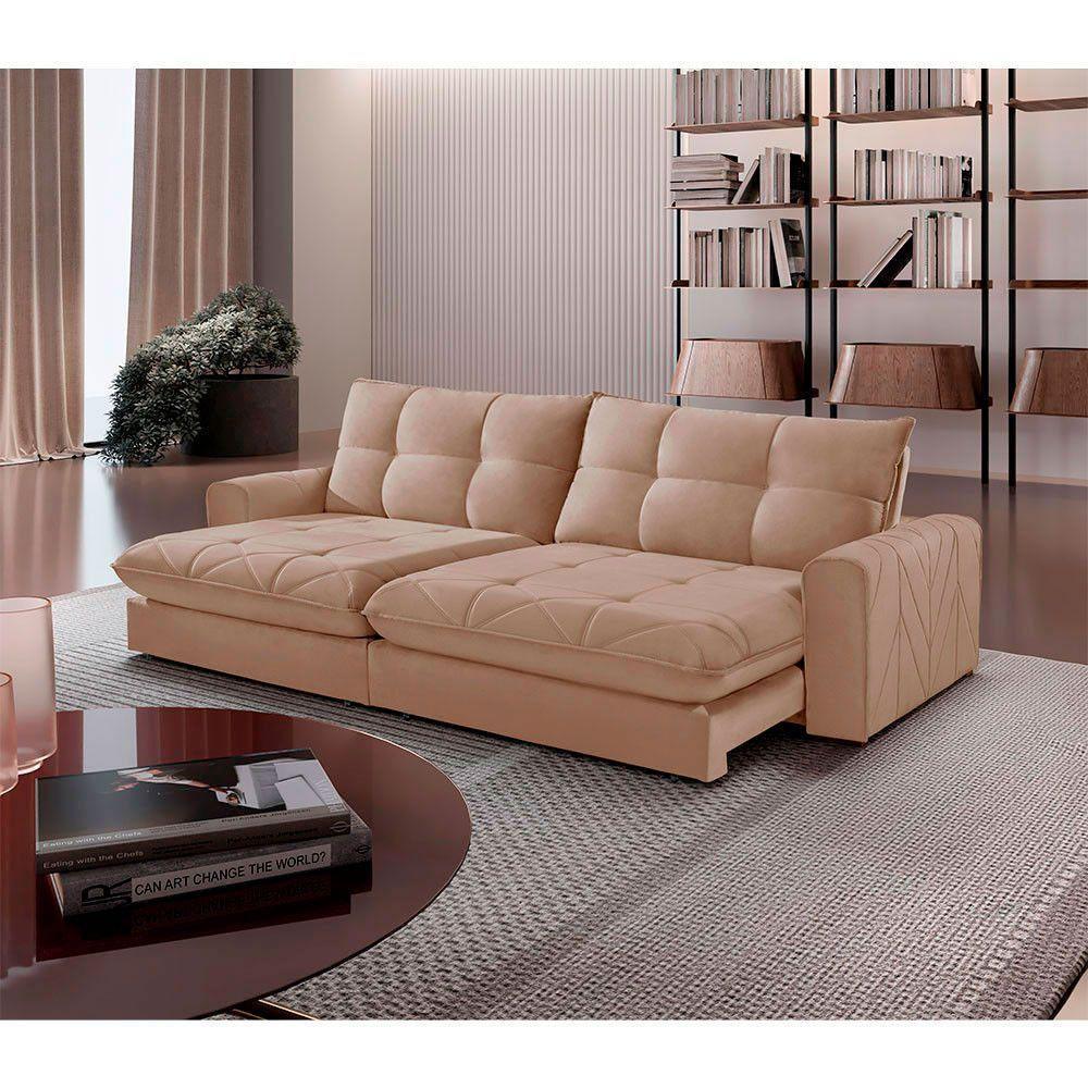 Sofá Firenze Linho 02 Módulos De 100cm B25cm Meu Sofá Online A226 Linho Bege - 1