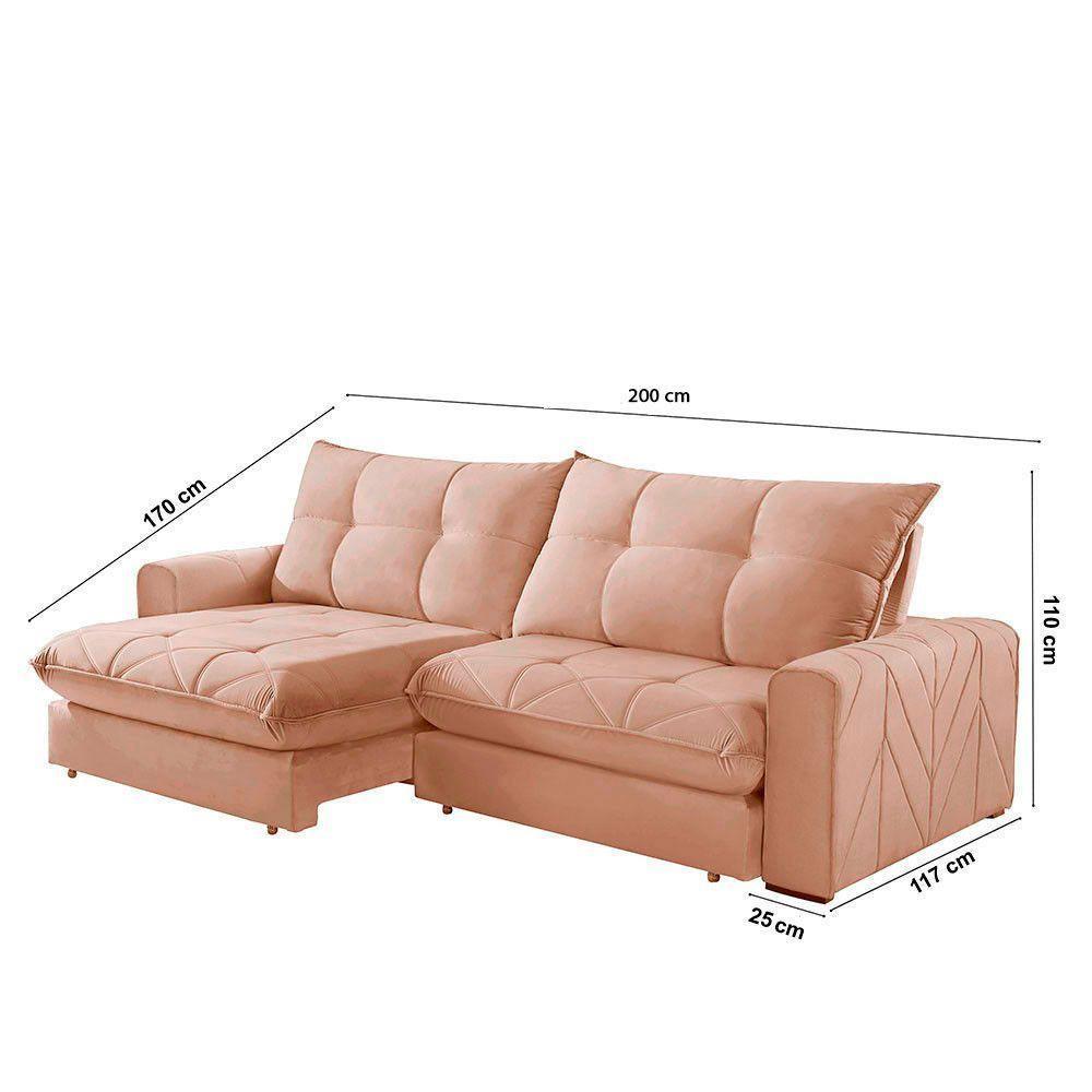 Sofá Firenze Linho 02 Módulos De 100cm B25cm Meu Sofá Online A226 Linho Bege - 5