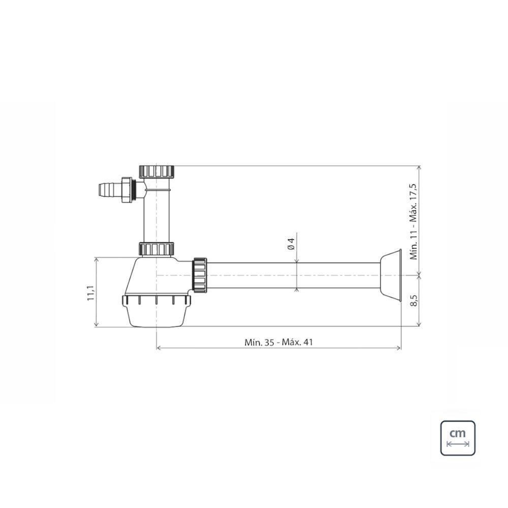 Sifão Simples Para Pias, Cubas De Cozinha E Tanques Tramontina 94525000 - 4