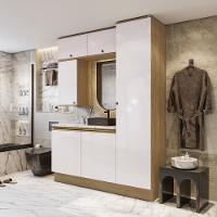 Conjunto Para Banheiro Kappesberg Celeste 6 Peças Nogueira/Branco 170cm - 1