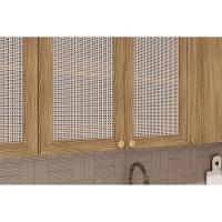 Armário Aéreo Cozinha Modulado Botanic M633 Com 2 Portas Com Tela 80cm Nogueira - Kappesberg - 6