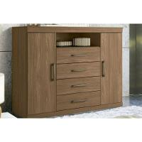 Cômoda De Quarto Master com 2 Portas 1 Nicho E 4 Gavetas Jatoba-grafitte - Santos Andirá - 2