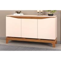 Buffet De Sala Jantar Nice 3 Portas Freijó-off White - Dj Móveis - 1