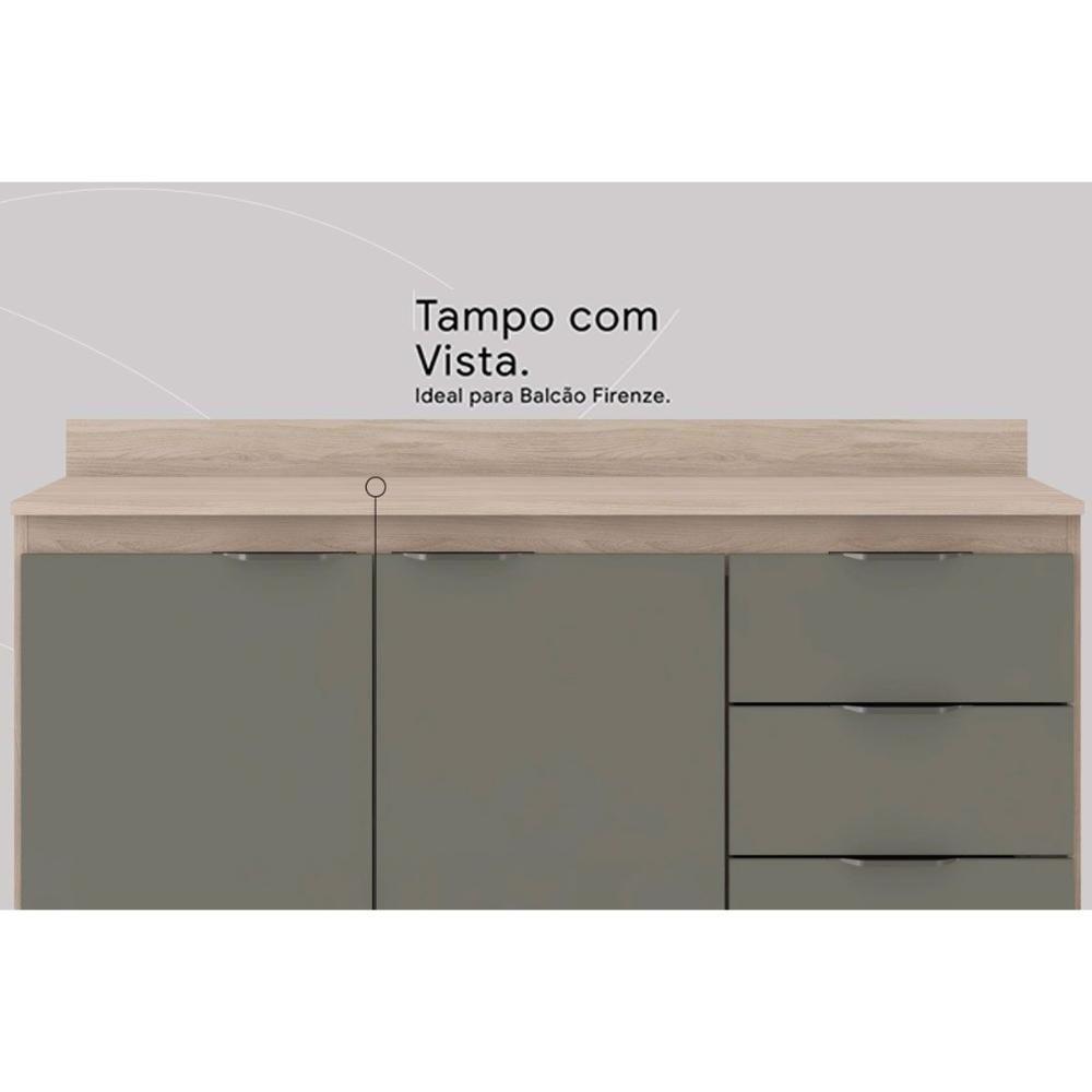 Tampo Para Balcão Cozinha Firenze 120cm Amêndola Touch - Demóbile - 4