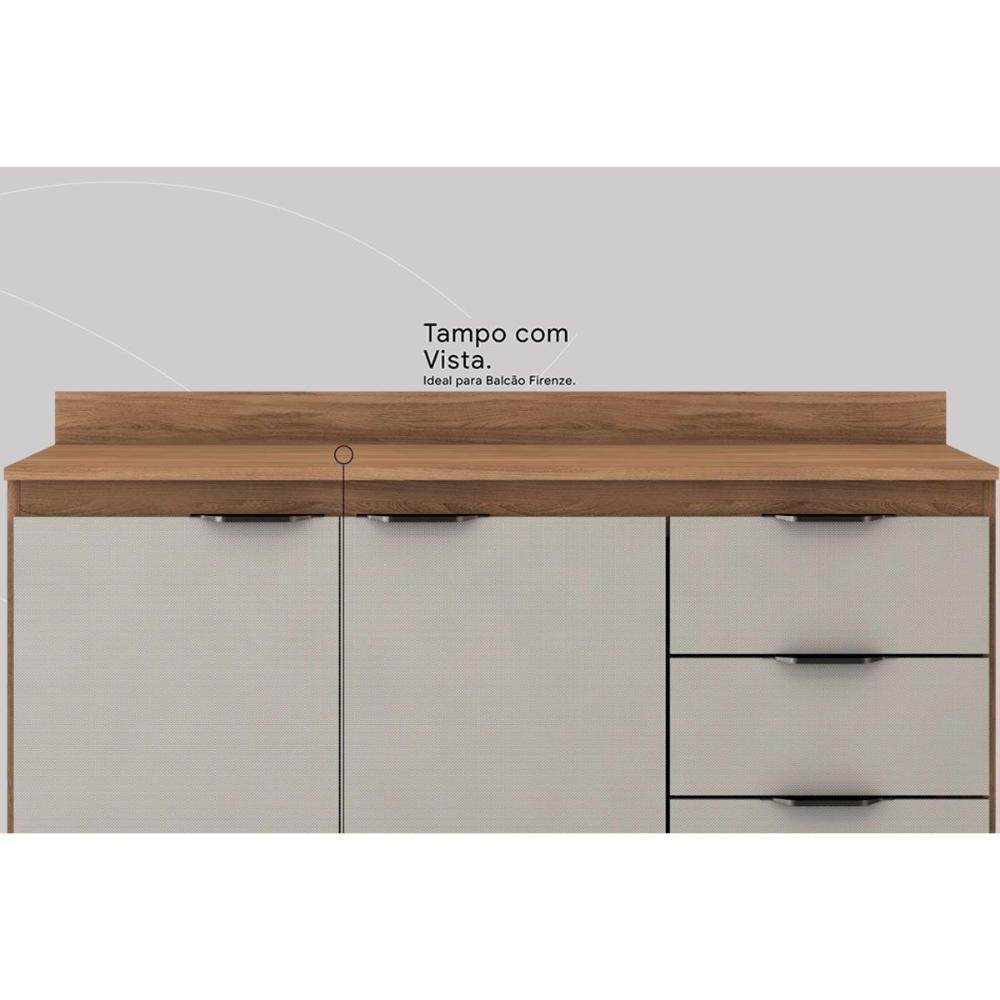 Tampo Para Balcão Cozinha Firenze 120cm Amêndola Touch - Demóbile - 5