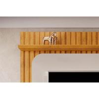 Home P/ Tv Até 65 Polegadas Vogue C/ Prateleira Nichos E Pés 182x183cm Cedro/bali - Dj Móveis - 6