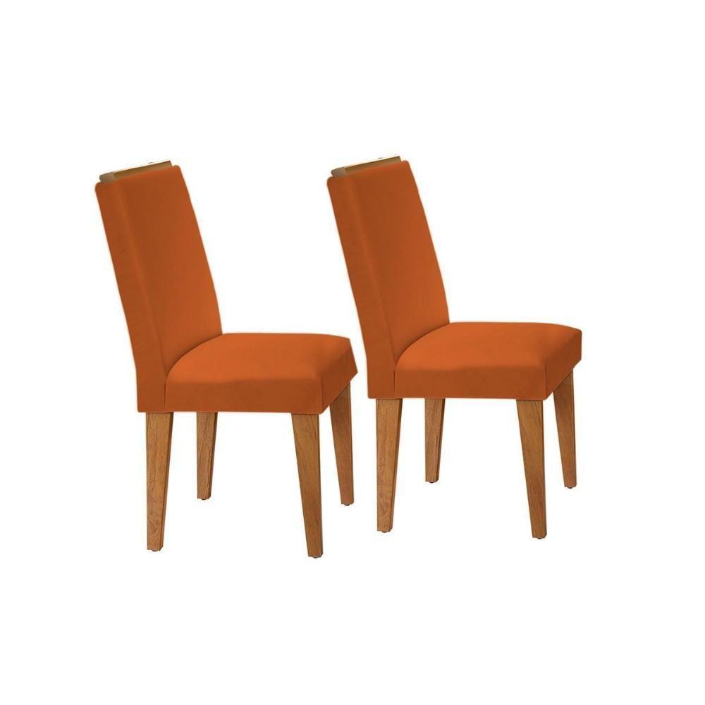 Kit 2 Cadeiras De Cozinha Lunara Imbuia-capuccino-suede Creme - Rufato - 4