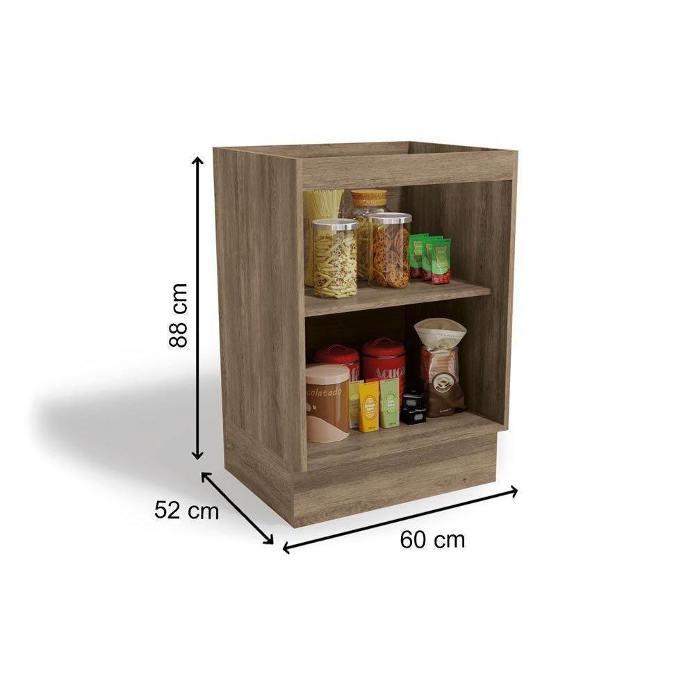 Gabinete De Cozinha Modulado Balcão Maxxi G742 Com 1 Porta Sem Tampo 60cm Canela - Kappesberg - 3