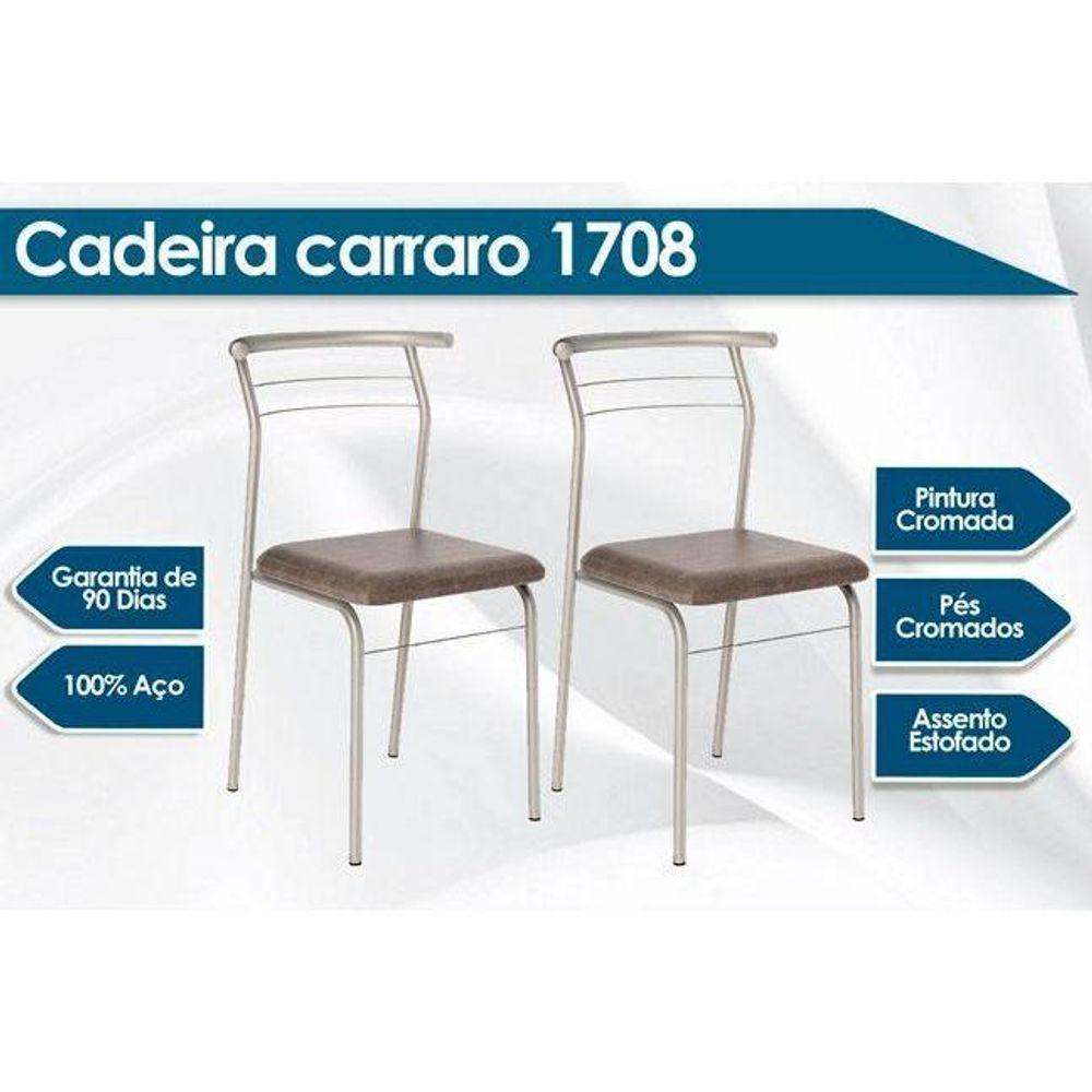 Sala De Jantar Completa 1545 Aço C- Tampo Madeirado 87x87cm E 4 Cadeiras 1708 Preto-legno - Preto-preto - Carraro - 3
