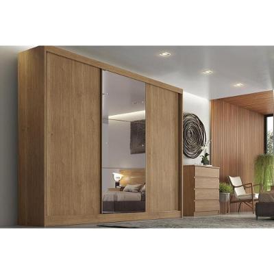 Guarda Roupa Casal Natus Duna 3 Portas de Correr 8 Gavetas Cumaru MDF Novo Horizonte