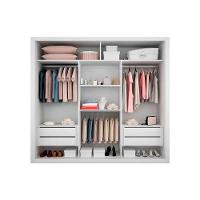 Guarda Roupa 3 Portas De Correr E 4 Gavetas Veneza Naturalle-ripado 3d