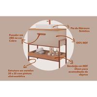 Gabinete De Banheiro Balcão Portinari 1 Porta Com cuba 80cm Titanio-freijo - Mgm - 2