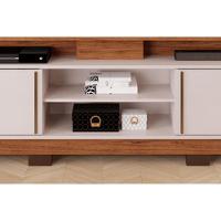 Home P/ Tv Até 70 Polegadas Martino C/ Prateleira Nichos E Pés 200x190cm Freijó/off White - Dj Móveis