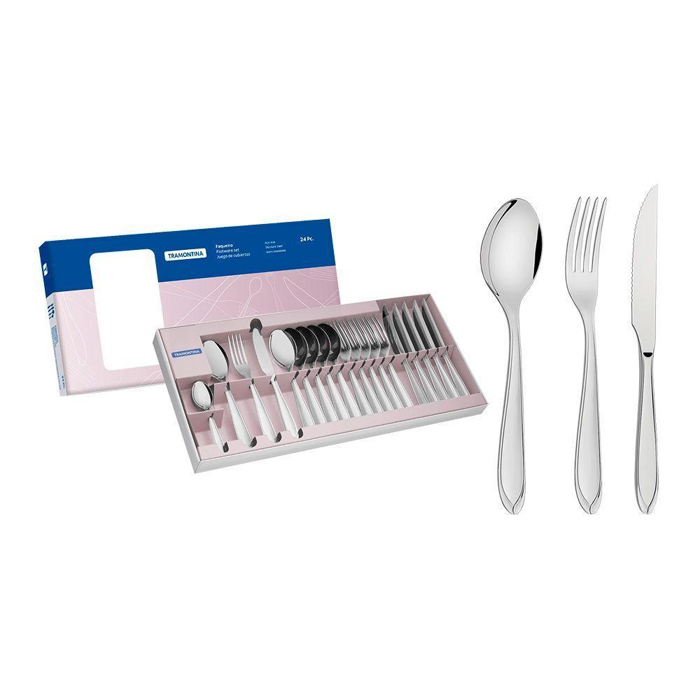 Jogo De Talheres 24 Peças Tramontina Laguna 66906840 Inox Inox 66906840 - 1