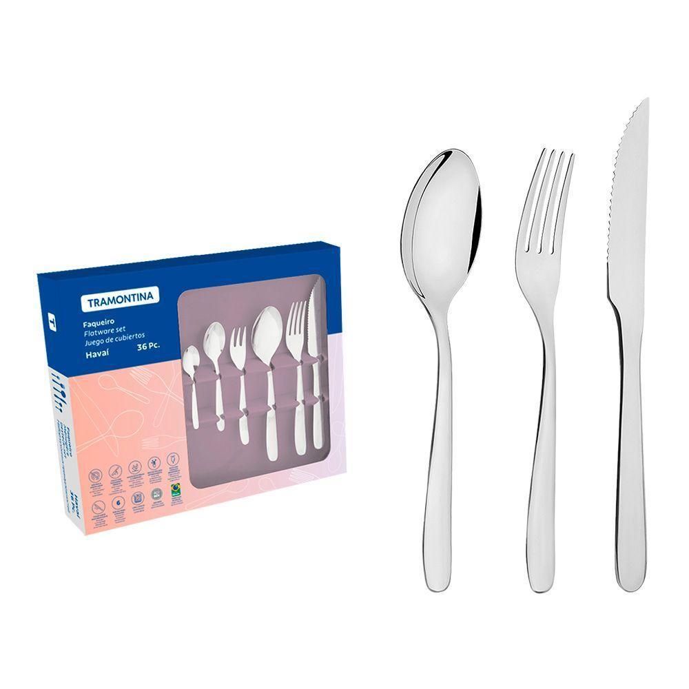 Jogo De Talheres 36 Peças Tramontina Havaí 66905130 Inox Inox 66905130 - 1
