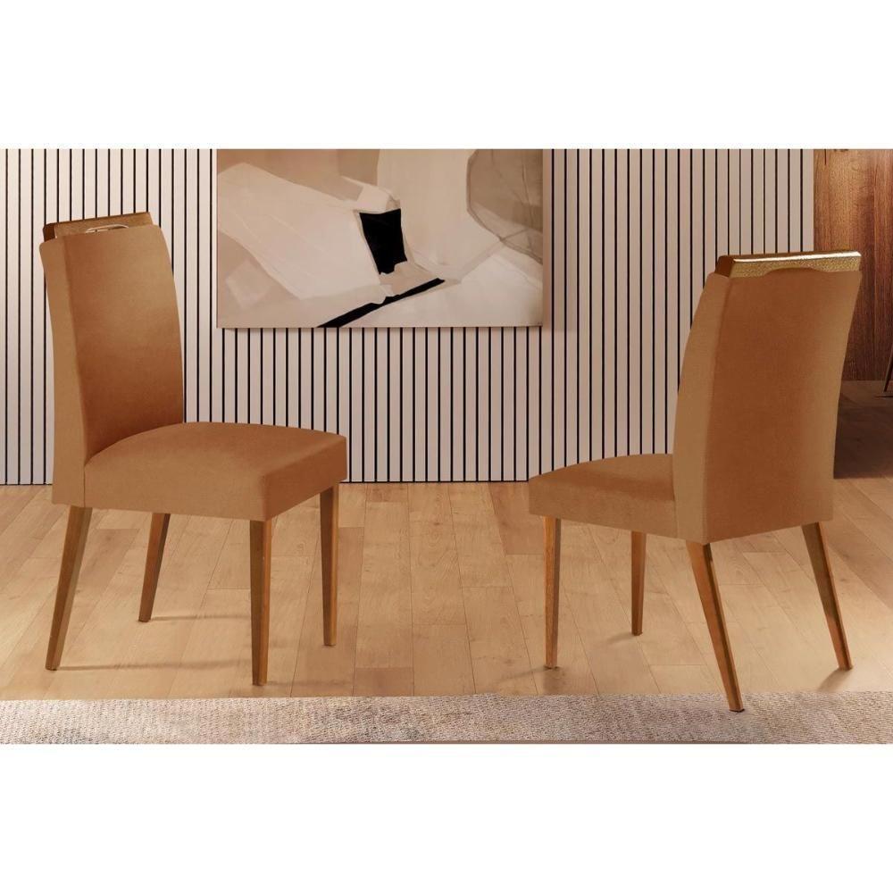 Kit 2 Cadeiras Sala Jantar Athenas 2 Un Imbuia-capuccino-linho Grafite - Rufato - 5