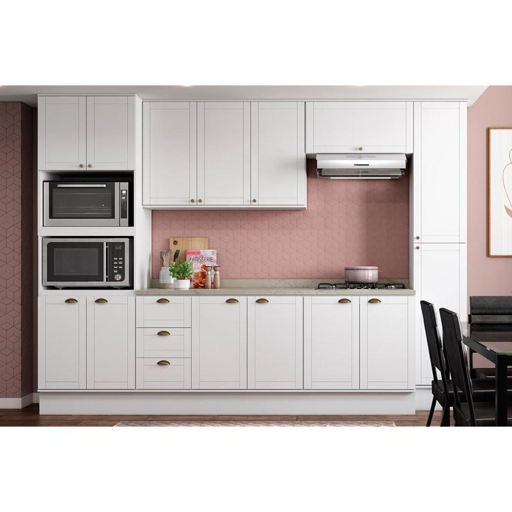 Cozinha Completa Bella 7 Peças (2aéreos+2balcões+3complementos) C7p49 Branco - Carraro - 1