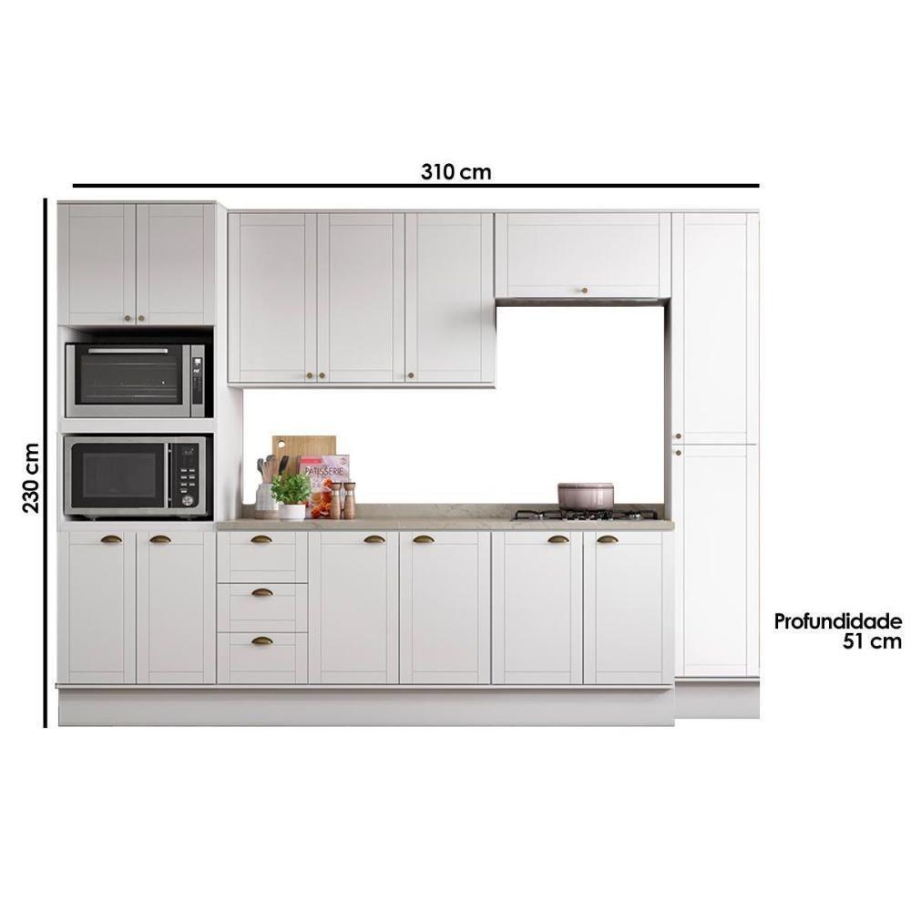 Cozinha Completa Bella 7 Peças (2aéreos+2balcões+3complementos) C7p49 Branco - Carraro - 4