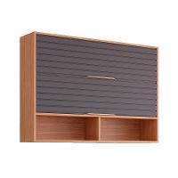 Armário Aéreo Para Cozinha Esplendida Com 2 Portas Basculantes 120cm Freijo-titanium - Mgm - 1