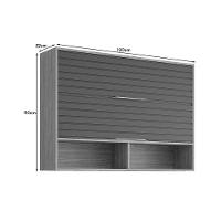 Armário Aéreo Para Cozinha Esplendida Com 2 Portas Basculantes 120cm Freijo-titanium - Mgm - 2