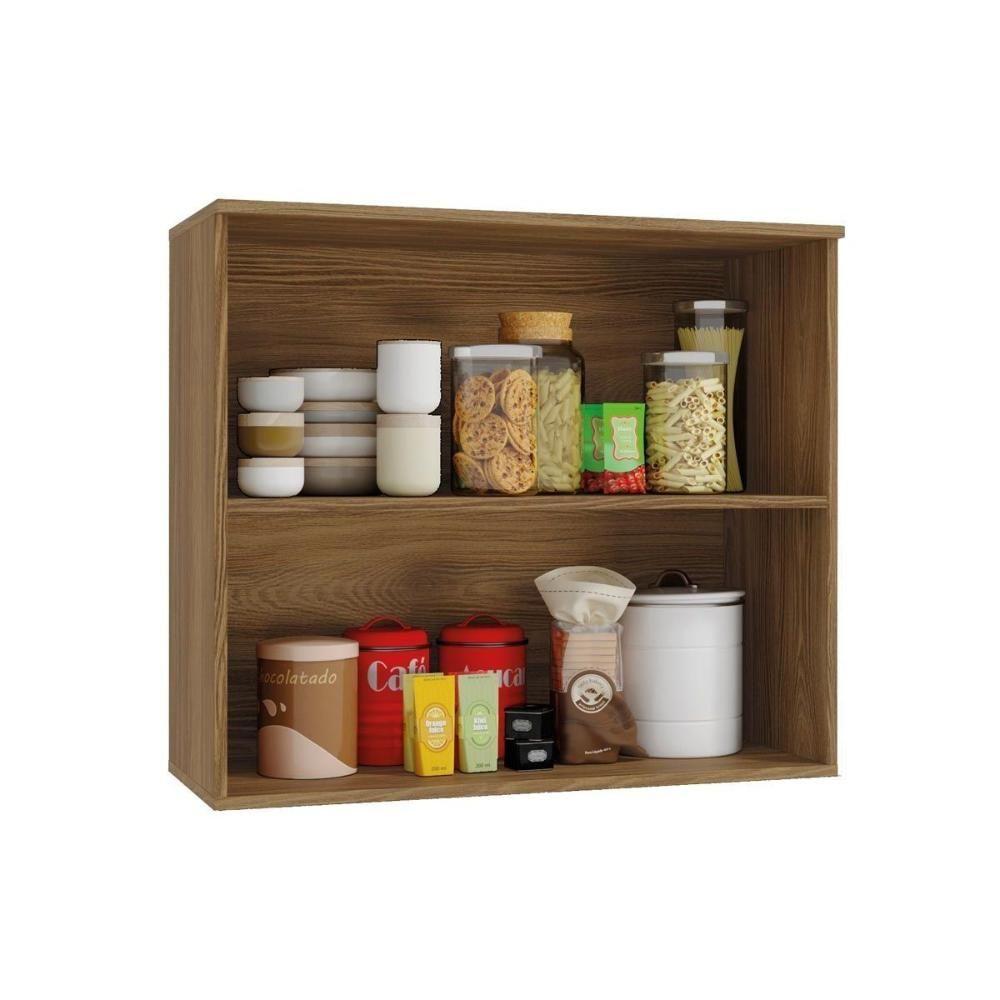 Armário Aéreo Cozinha Modulado Botanic M632 Com 2 Portas 80cm Nogueira - Kappesberg - 4