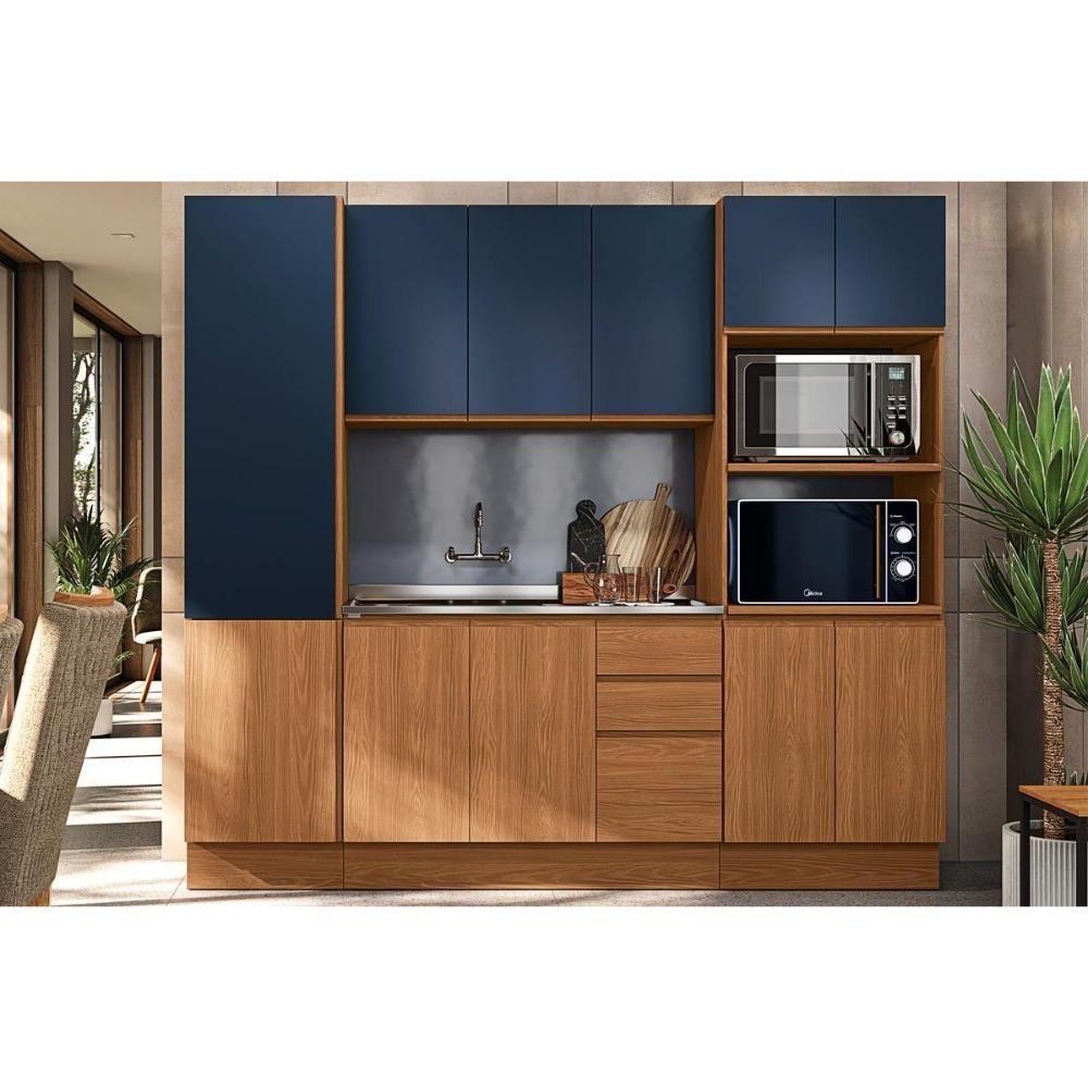 Módulos De Cozinha Kappesberg Ciela Paneleiro Ciela R630 C- 4 Portas E 2 Nichos P- Forno 70x220cm Canela-kappesberg - 5