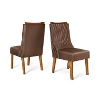 Kit 2 Cadeiras De Cozinha Jade Freijó-suede Moca Marrom - Dj Móveis - 1
