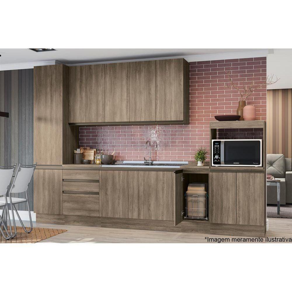 Armário Aéreo Cozinha Modulado Maxxi G766 Com 3 Portas 120cm Canela - Kappesberg - 4