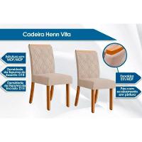 Sala De Jantar Completa Luiza C- Tampo De Vidro 160x90cm E 6 Cadeiras Vita Nature-off White - Linho Bege - Henn - 3