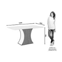 Sala De Jantar Completa Luiza C- Tampo De Vidro 160x90cm E 6 Cadeiras Vita Nature-off White - Linho Bege - Henn - 6