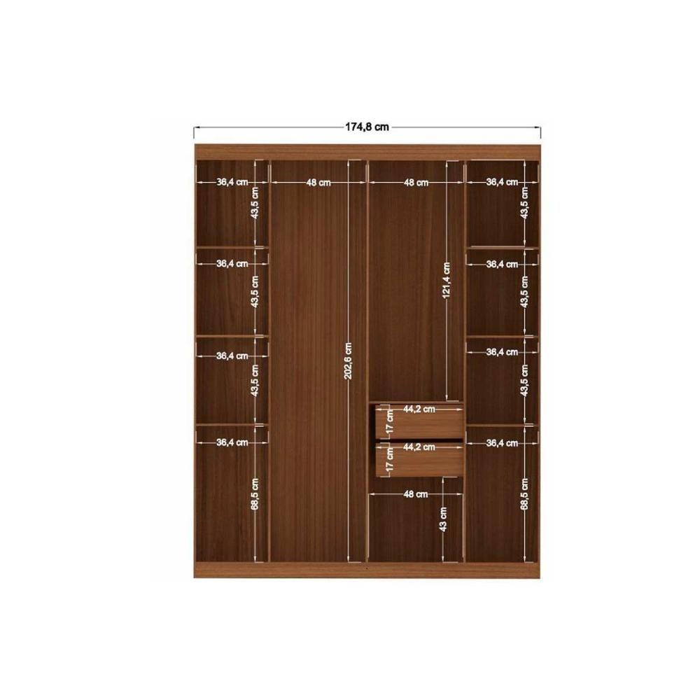 Guarda Roupa Casal 7 Portas E 4 Gavetas C- Espelho Lugano Jatoba-areia - 4