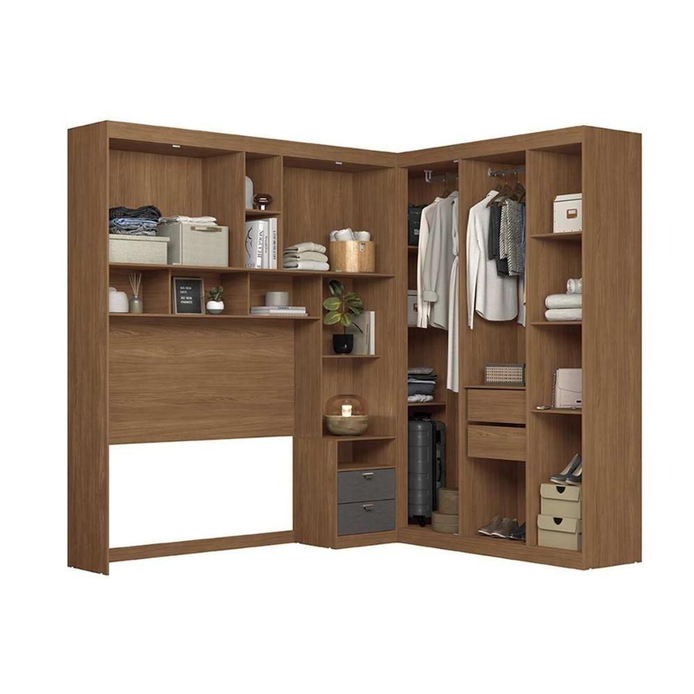 Guarda Roupa Casal 7 Portas E 4 Gavetas C- Espelho Lugano Jatoba-areia - 7