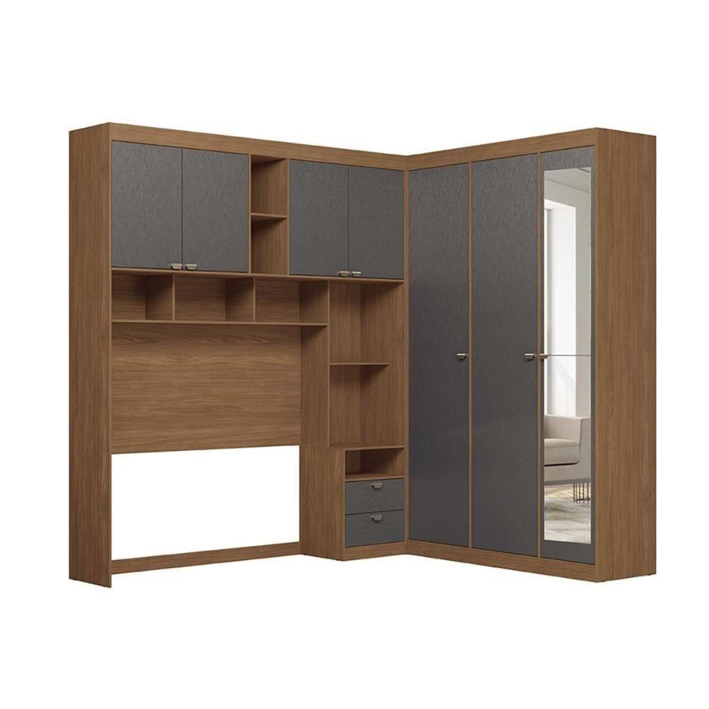 Guarda Roupa Casal 7 Portas E 4 Gavetas C- Espelho Lugano Jatoba-areia - 8